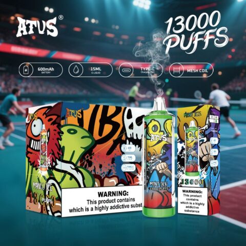 DE018 Vape jetable 13000 bouffées avec batterie rechargeable ATVS Vape