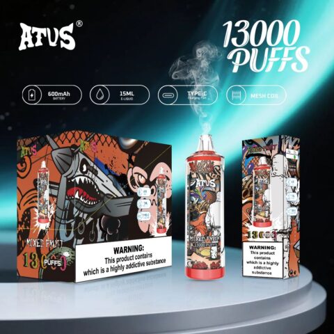 DE018 Vape jetable 13000 bouffées avec batterie rechargeable ATVS Vape