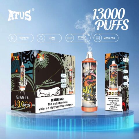 DE018 Vape jetable 13000 bouffées avec batterie rechargeable ATVS Vape