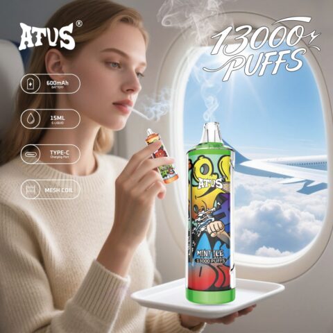 DE018 Vape jetable 13000 bouffées avec batterie rechargeable ATVS Vape