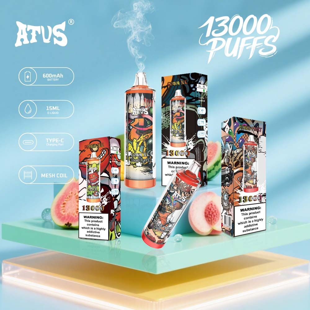 DE018 Vape jetable 13000 bouffées avec batterie rechargeable ATVS Vape