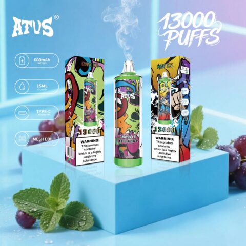 DE018 Vape jetable 13000 bouffées avec batterie rechargeable ATVS Vape