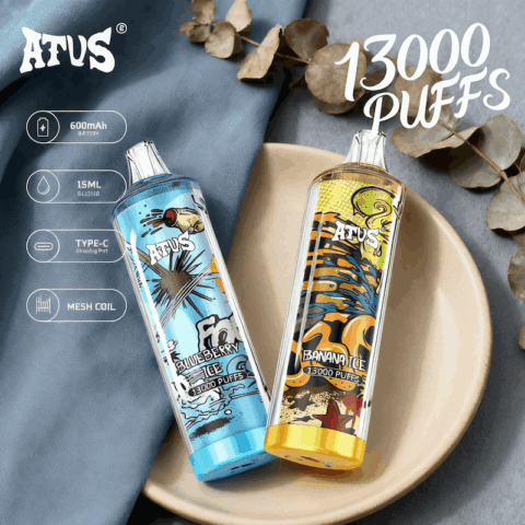 DE018 Vape jetable 13000 bouffées avec batterie rechargeable ATVS Vape