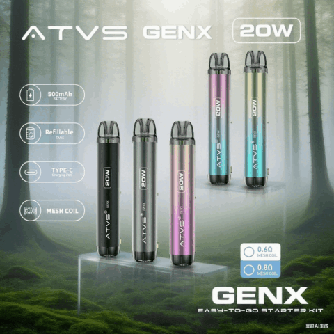 DE020 Dispositif système de Pod kit de dosettes préremplies avec débit d'air réglable MTL RDL ATVS Vape