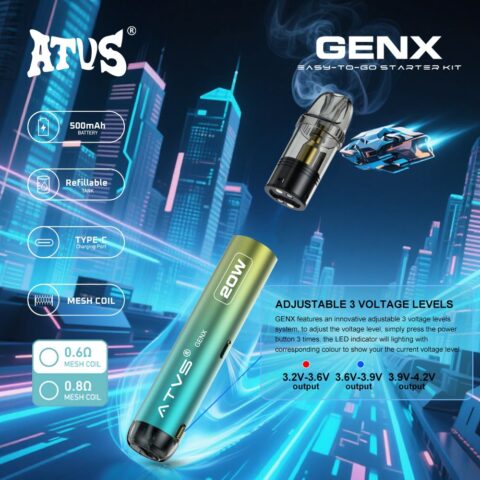 DE020 Dispositif système de Pod kit de dosettes préremplies avec débit d'air réglable MTL RDL ATVS Vape