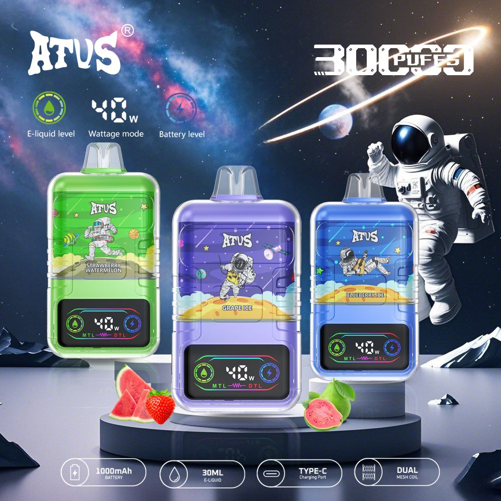 DE021 Cigarette électronique jetable Puff 30000 Taff avec Afficheur LED rechargeable et débit d'air réglable MTL DTL ATVS Vape