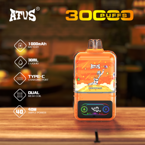 DE021 Cigarette électronique jetable Puff 30000 Taff avec Afficheur LED rechargeable et débit d'air réglable MTL DTL ATVS Vape