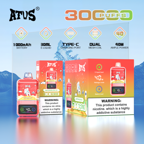 DE021 Cigarette électronique jetable Puff 30000 Taff avec Afficheur LED rechargeable et débit d'air réglable MTL DTL ATVS Vape