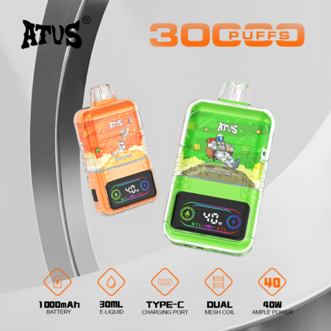 DE021 Cigarette électronique jetable Puff 30000 Taff avec Afficheur LED rechargeable et débit d'air réglable MTL DTL ATVS Vape