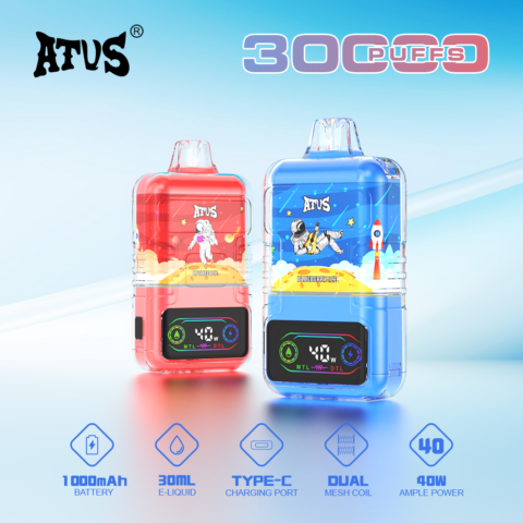 DE021 Cigarette électronique jetable Puff 30000 Taff avec Afficheur LED rechargeable et débit d'air réglable MTL DTL ATVS Vape