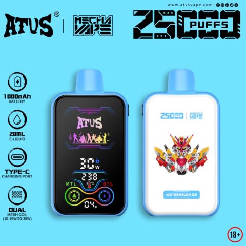 DE021 Cigarette électronique jetable Puff 30000 Taff avec Afficheur LED rechargeable et débit d'air réglable MTL DTL ATVS Vape