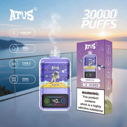 DE021 Cigarette électronique jetable Puff 30000 Taff avec Afficheur LED rechargeable et débit d'air réglable MTL DTL ATVS Vape