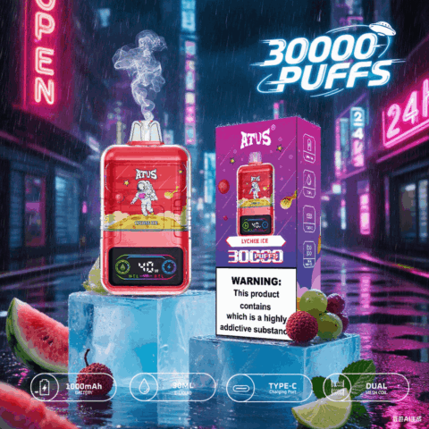 DE021 Cigarette électronique jetable Puff 30000 Taff avec Afficheur LED rechargeable et débit d'air réglable MTL DTL ATVS Vape