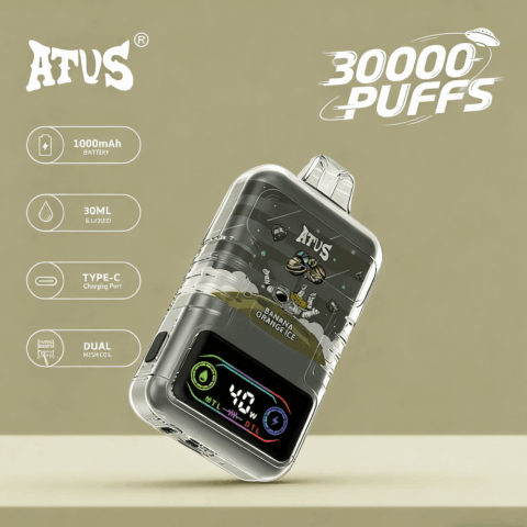 DE021 Cigarette électronique jetable Puff 30000 Taff avec Afficheur LED rechargeable et débit d'air réglable MTL DTL ATVS Vape