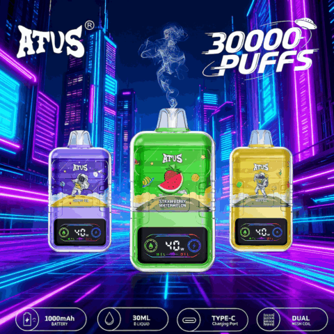 DE021 Cigarette électronique jetable Puff 30000 Taff avec Afficheur LED rechargeable et débit d'air réglable MTL DTL ATVS Vape