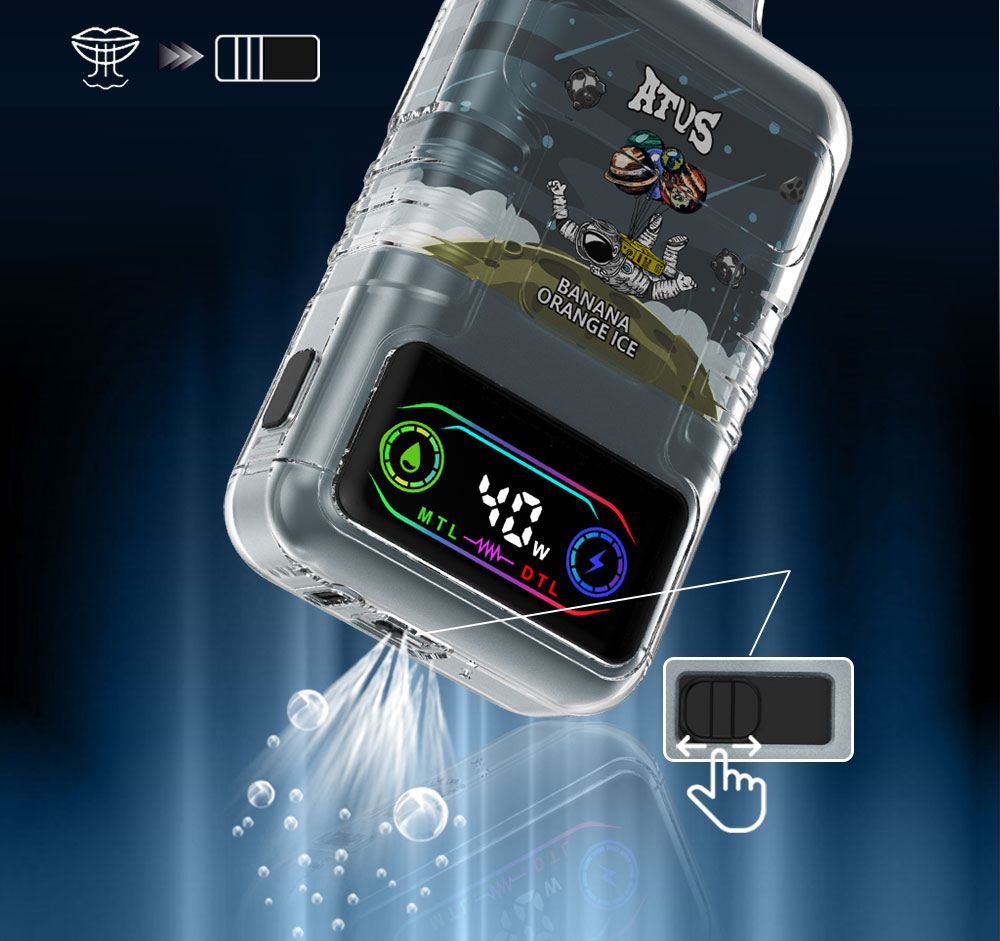 DE021 Cigarette électronique jetable Puff 30000 Taff avec Afficheur LED rechargeable et débit d'air réglable MTL DTL ATVS Vape