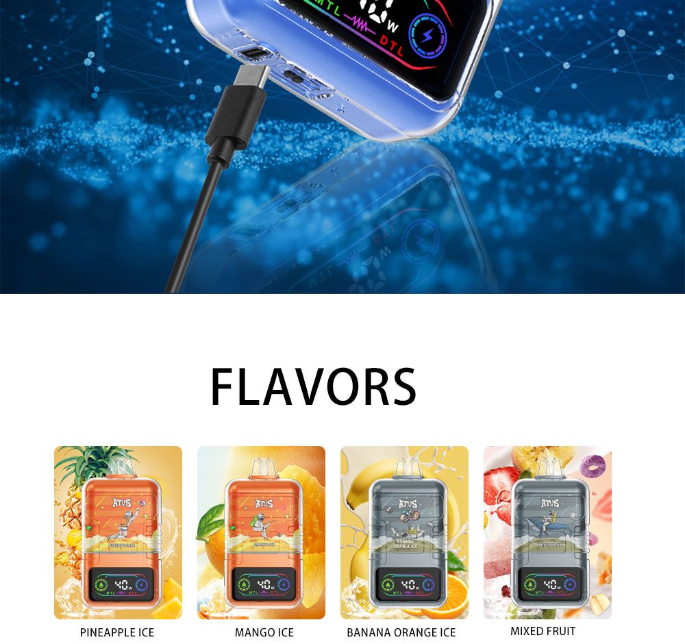 DE021 Cigarette électronique jetable Puff 30000 Taff avec Afficheur LED rechargeable et débit d'air réglable MTL DTL ATVS Vape