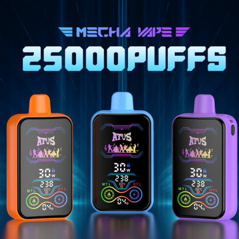 DE022 Cigarette électronique jetable Puff 25000 Taff avec Plein écran rechargeable et débit d'air réglable ATVS Vape