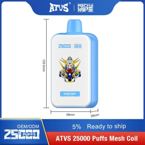 DE022 Cigarette électronique jetable Puff 25000 Taff avec Plein écran rechargeable et débit d'air réglable ATVS Vape