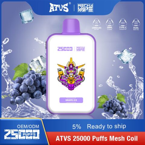 DE022 Cigarette électronique jetable Puff 25000 Taff avec Plein écran rechargeable et débit d'air réglable ATVS Vape