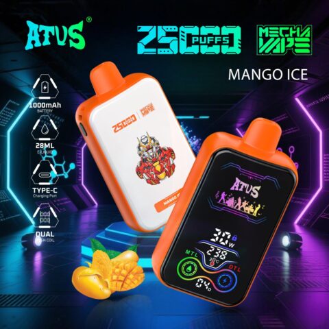 DE022 Cigarette électronique jetable Puff 25000 Taff avec Plein écran rechargeable et débit d'air réglable ATVS Vape