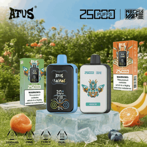 DE022 Cigarette électronique jetable Puff 25000 Taff avec Plein écran rechargeable et débit d'air réglable ATVS Vape