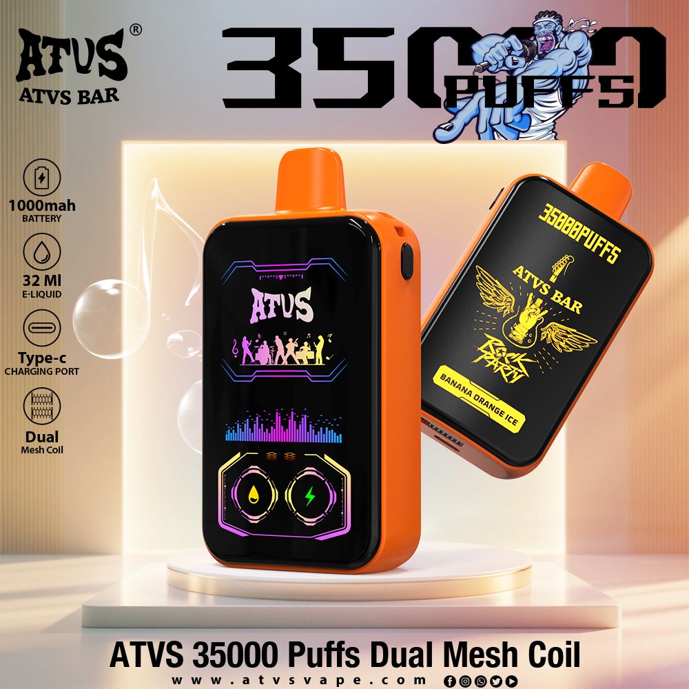 DE022 Cigarette électronique jetable Puff 35000 Taff avec Plein écran rechargeable et débit d'air réglable ATVS Vape