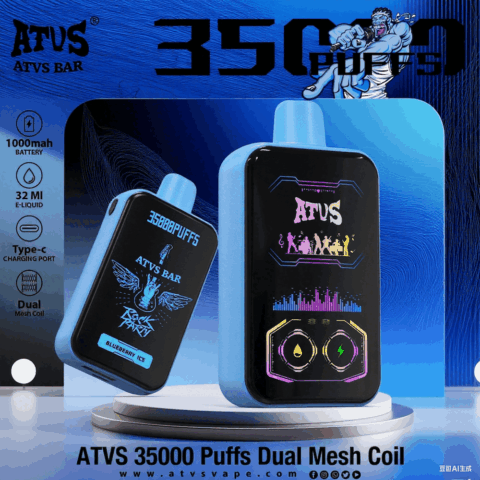 DE022 Cigarette électronique jetable Puff 35000 Taff avec Plein écran rechargeable et débit d'air réglable ATVS Vape