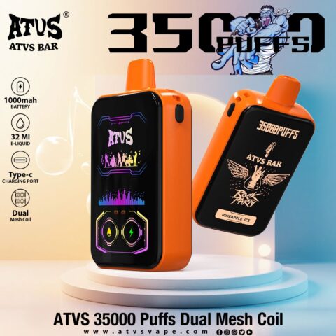 DE022 Cigarette électronique jetable Puff 35000 Taff avec Plein écran rechargeable et débit d'air réglable ATVS Vape