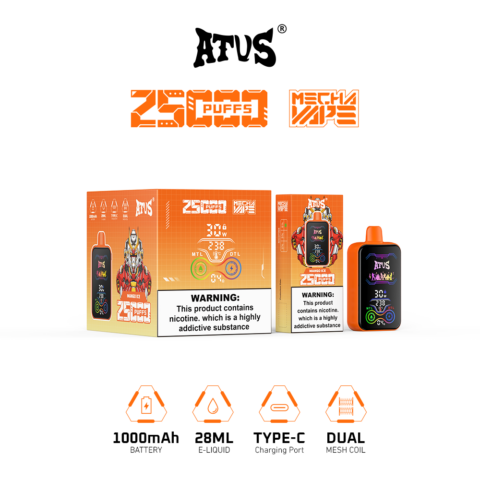 DE022 Cigarette électronique jetable Puff 35000 Taff avec Plein écran rechargeable et débit d'air réglable ATVS Vape