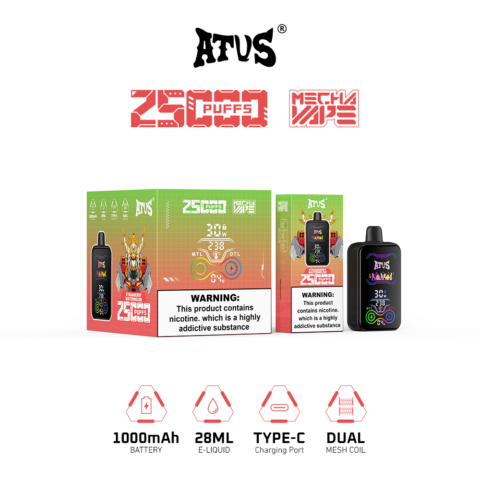 DE022 Cigarette électronique jetable Puff 35000 Taff avec Plein écran rechargeable et débit d'air réglable ATVS Vape