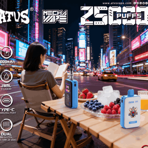 DE022 Cigarette électronique jetable Puff 35000 Taff avec Plein écran rechargeable et débit d'air réglable ATVS Vape