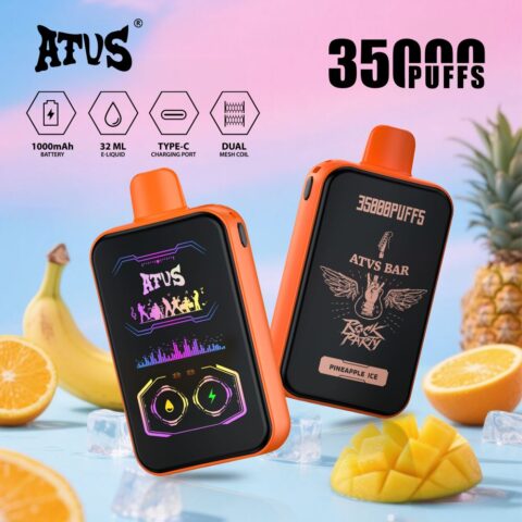 DE022 Cigarette électronique jetable Puff 35000 Taff avec Plein écran rechargeable et débit d'air réglable ATVS Vape