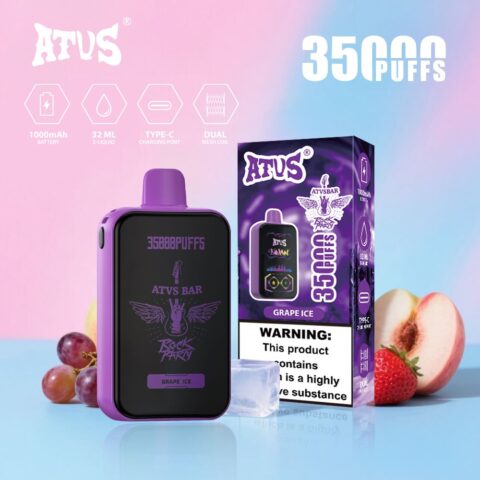 DE022 Cigarette électronique jetable Puff 35000 Taff avec Plein écran rechargeable et débit d'air réglable ATVS Vape