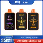 Vape jetable 35000 bouffées avec écran rechargeable 35000 bouffées 1 000 mAh Double saveur Vape en gros pas cher Prix Vape stylo vape gratuit