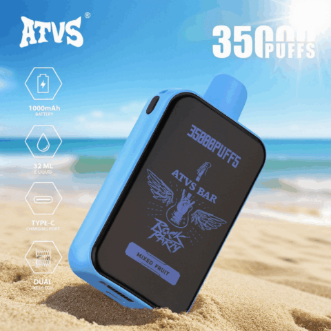 DE022 Cigarette électronique jetable Puff 35000 Taff avec Plein écran rechargeable et débit d'air réglable ATVS Vape