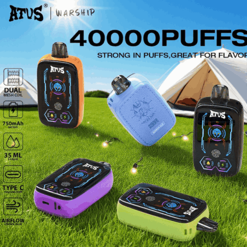 DE023 Vape jetable 40000 bouffées avec écran complet rechargeable et flux d'air réglable ATVS Vape