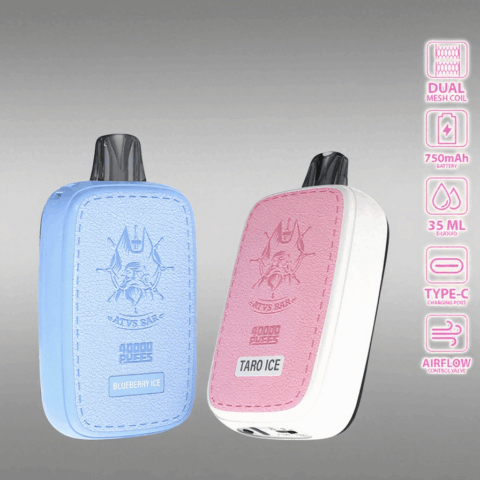 DE023 Vape jetable 40000 bouffées avec écran complet rechargeable et flux d'air réglable ATVS Vape