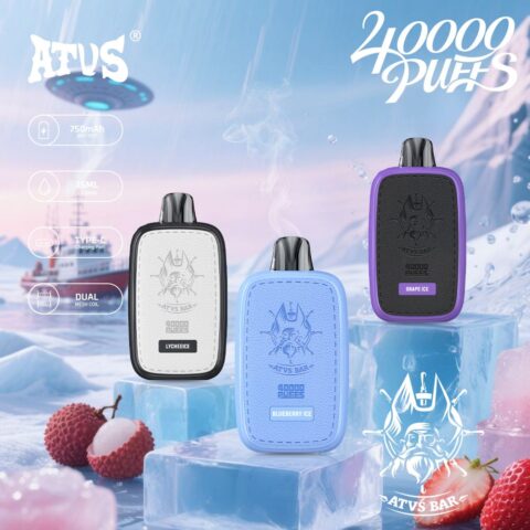 DE023 Vape jetable 40000 bouffées avec écran complet rechargeable et flux d'air réglable ATVS Vape