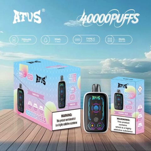 DE023 Vape jetable 40000 bouffées avec écran complet rechargeable et flux d'air réglable ATVS Vape