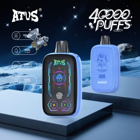 DE023 Vape jetable 40000 bouffées avec écran complet rechargeable et flux d'air réglable ATVS Vape