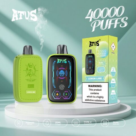 DE023 Vape jetable 40000 bouffées avec écran complet rechargeable et flux d'air réglable ATVS Vape