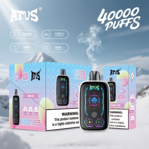 DE023 Vape jetable 40000 bouffées avec écran complet rechargeable et flux d'air réglable ATVS Vape