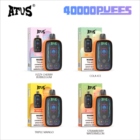 DE023 Vape jetable 40000 bouffées avec écran complet rechargeable et flux d'air réglable ATVS Vape