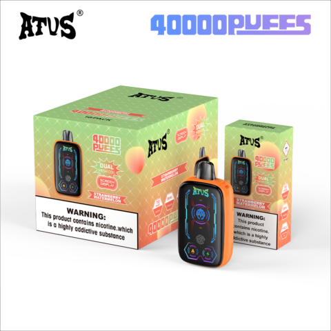 DE023 Vape jetable 40000 bouffées avec écran complet rechargeable et flux d'air réglable ATVS Vape