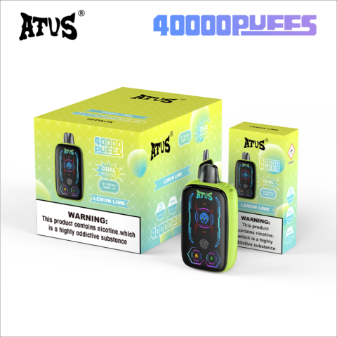 DE023 Vape jetable 40000 bouffées avec écran complet rechargeable et flux d'air réglable ATVS Vape