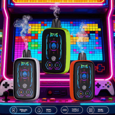 DE030 60000 Puffs Vape jetable avec écran intelligent et charge rapide saveur reglable ATVS Vape