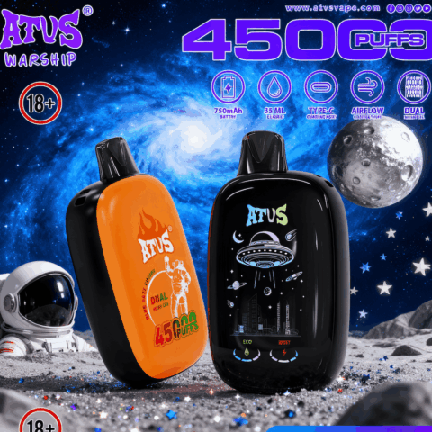 DE023 Vape jetable 40000 bouffées avec écran complet rechargeable et flux d'air réglable ATVS Vape