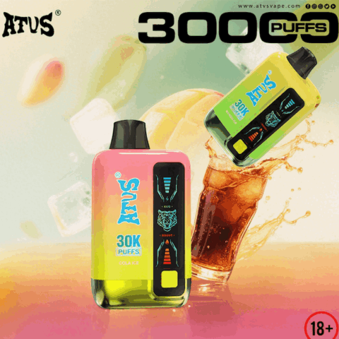 DE026 Vape jetable 30000 bouffées avec écran d'affichage LED et débit d'air réglable ATVS Vape