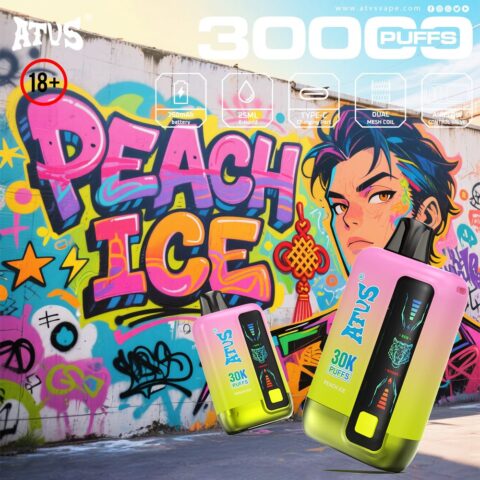 DE026 Vape jetable 30000 bouffées avec écran d'affichage LED et débit d'air réglable ATVS Vape